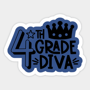 4th Grade Diva Cute Kids Girls School Back to School Sticker